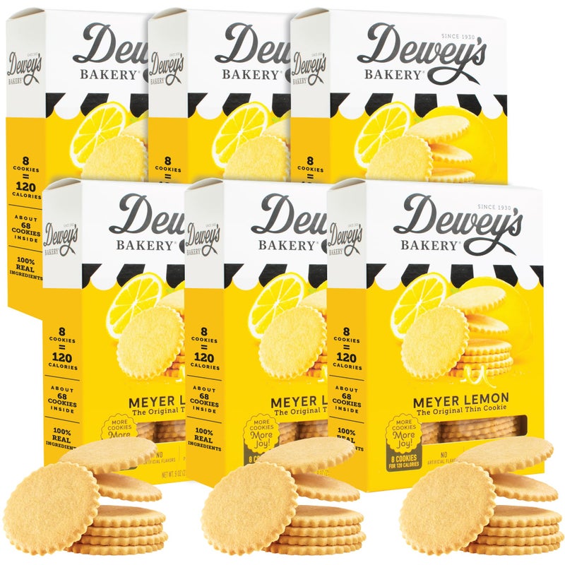 Dewey's Bakery Dewey’s Bakery Meyer Lemon Moravian Cookie Thins | Baked in Small Batches | Real, Simple Ingredients | Time-Honored Southern Bakery Recipe | 9 oz (Pack of 6) - Image 1
